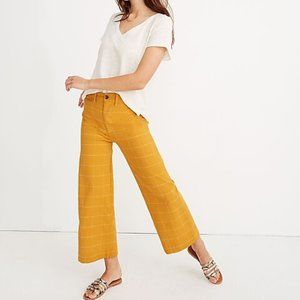 Madewell Emmett Wide-Leg Crop Pants in Windowpane